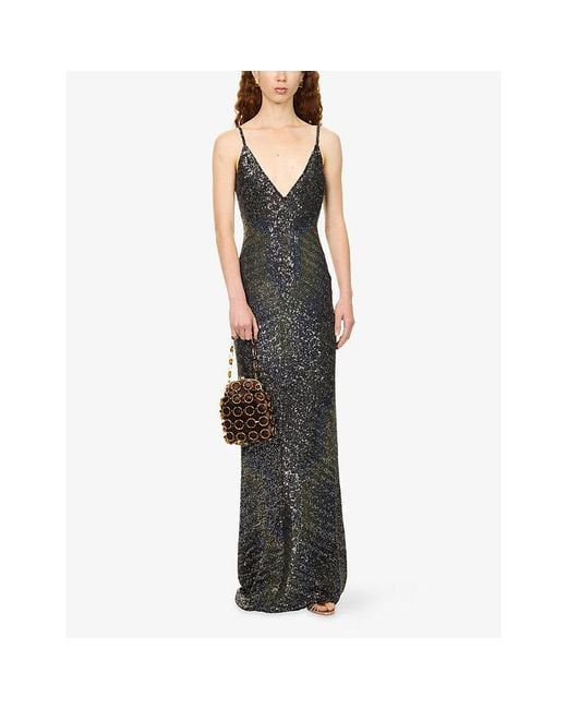 Missoni Gray Sequinned Cami Woven Maxi Dress