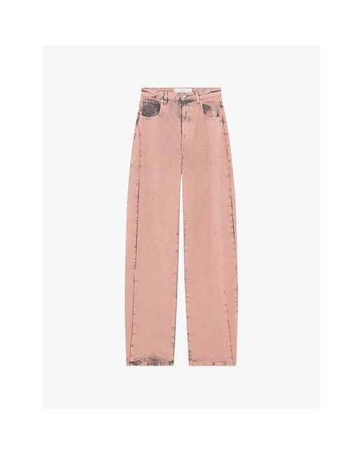 IRO Pink Olmo Wide-leg High-rise Jeans