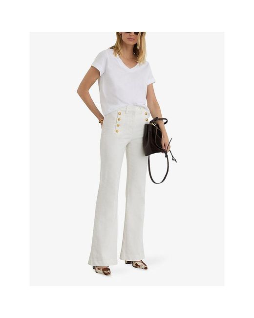 Reiss White Athena Flared Stretch-Denim Jeans