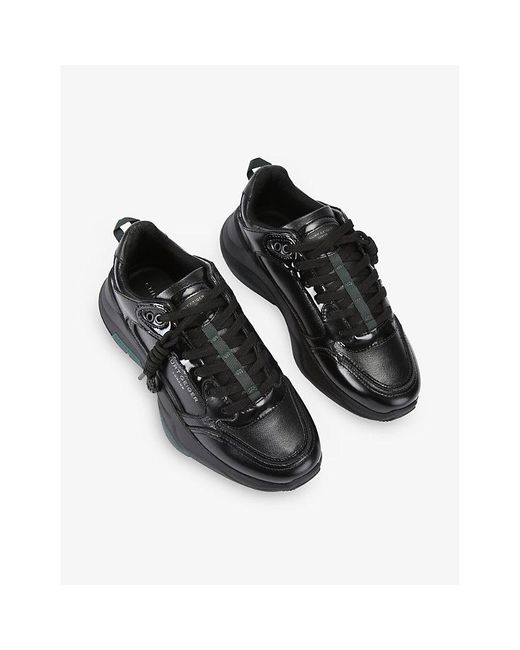 Kurt Geiger Black Royston Faux-Leather Trainers for men
