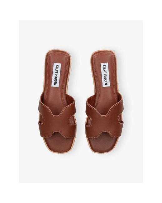 Steve Madden Brown Bondst Leather Sandals