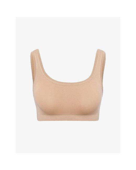 Hanro White Touch Feeling Cropped Stretch-Jersey Bra