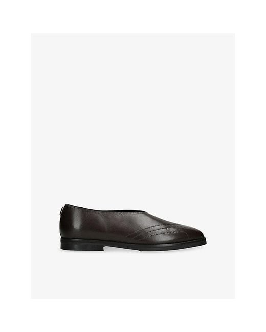 Collegium Black Aether Slip-On Leather Loafers for men