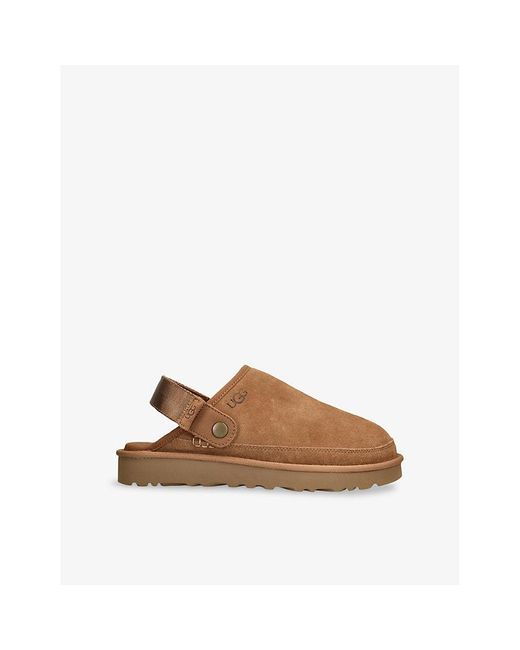 Ugg Brown Goldencoast Ii Branded Suede Clogs for men