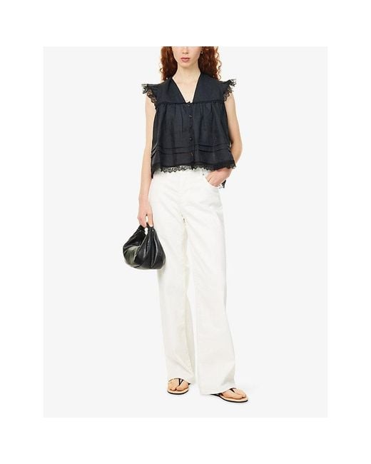 PAIGE White Dana Low-Rise Denim Jeans