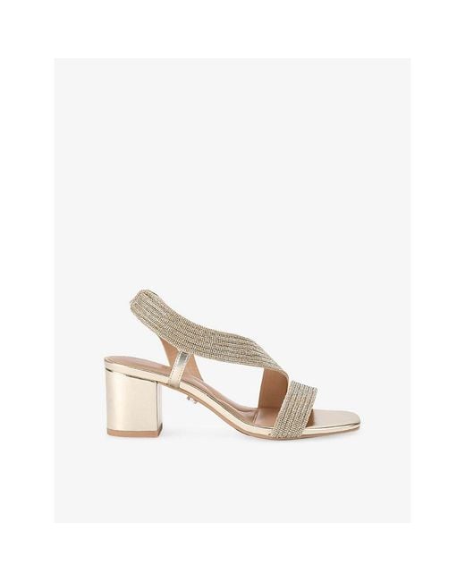 Carvela Kurt Geiger Natural Gala Wide-Fit Heeled Woven Sandals