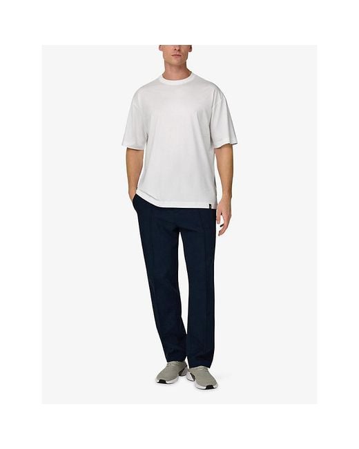 Boggi White S-Cafè Relaxed-Fit Stretch Cotton-Blend T-Shirt for men