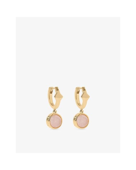 Astley Clarke Metallic Luna 18Ct- Plated Sterling- And Quartzite Huggie Earrings