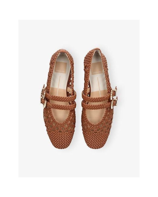 Dolce Vita Brown Baylee Grommet Leather Ballet Flats
