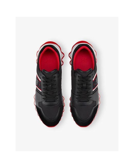 Christian Louboutin Black Nastroshark Leather And Nylon Sneakers for men