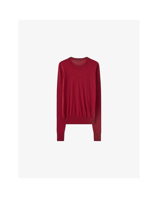 JOSEPH Women's Red Cashair Round-Neck Cashmere Sweater