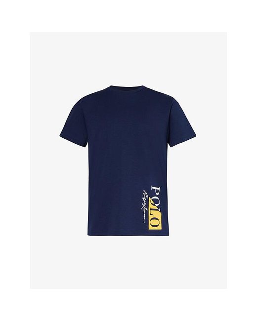 Polo Ralph Lauren Blue Vy Logo Text-print Cotton-blend Jersey T-shirt for men