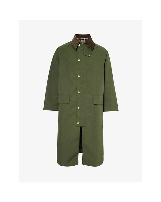 Barbour Green Burghley Corduroy-collar Shell Jacket for men