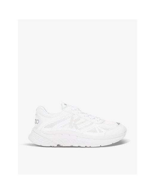 KENZO White Pace Runner Brand-embellished Mesh And Shell Low-top Trainers for men