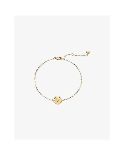 Monica Vinader Metallic Initial-V Stamp 18Ct-Vermeil Chain Bracelet