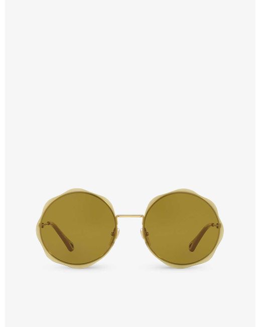 Chloé Metallic Ch0202s Metal Round Frame Sunglasses