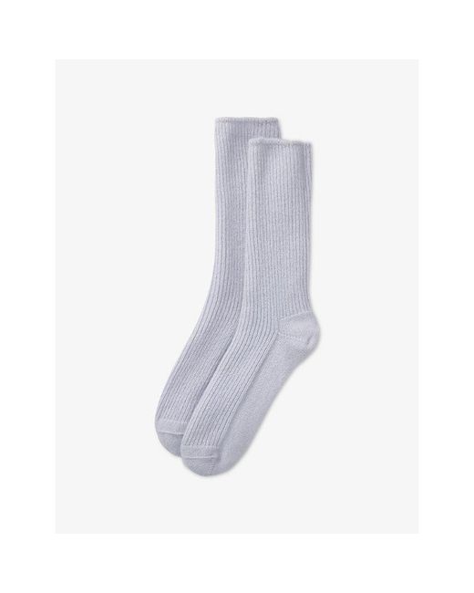 The White Company Multicolor Ribbed Cashmere Bed Socks