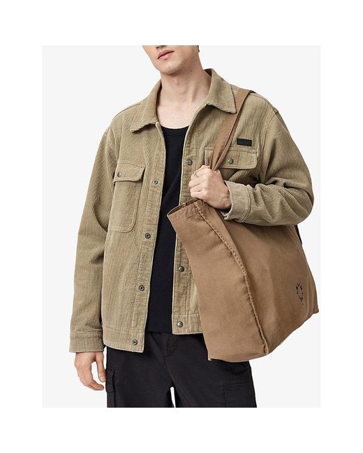 AllSaints Brown Haven Cotton-Canvas Tote Bag for men
