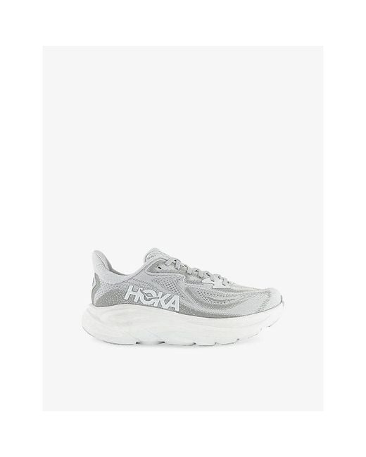 Hoka One One White Clifton 10 Mesh Low-Top Trainers