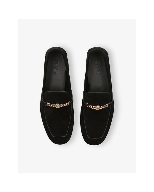 Versace Black Medusa Suede Loafers for men