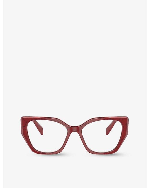 Prada red eyeglass frames sales