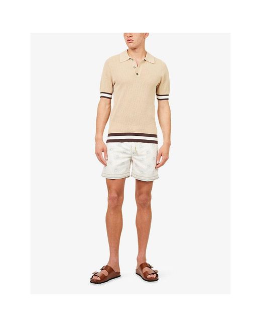 CHE White Telha Printed Swim Shorts for men