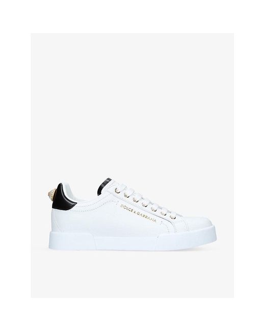 Dolce & Gabbana Portofino Light Leather Low-top Trainers in White