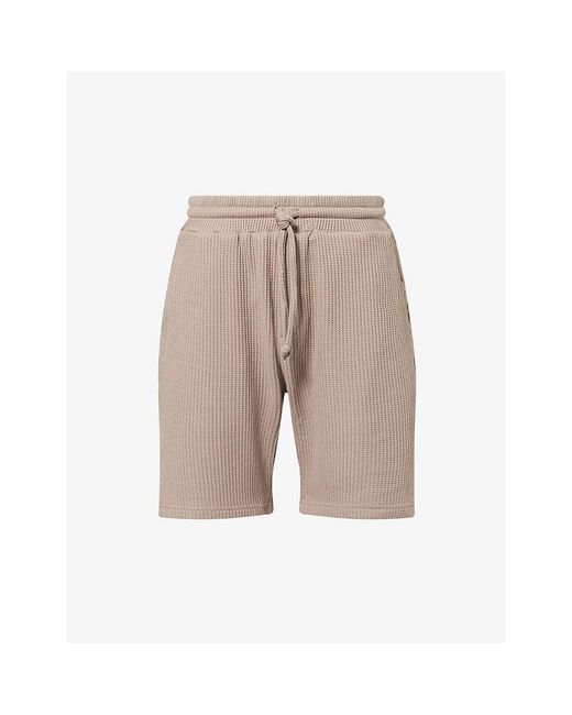 Arne Natural Relaxed-Fit Waffle Cotton Shorts for men