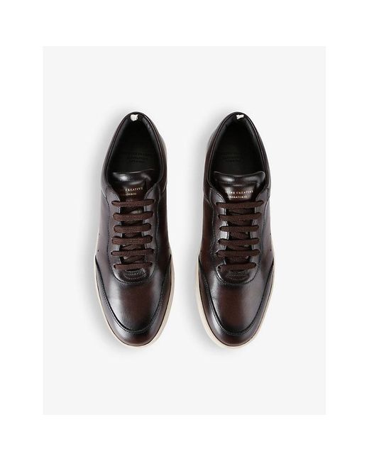 Officine Creative Black Kris Lux Logo-Embellished Leather Low-Top Trainers for men