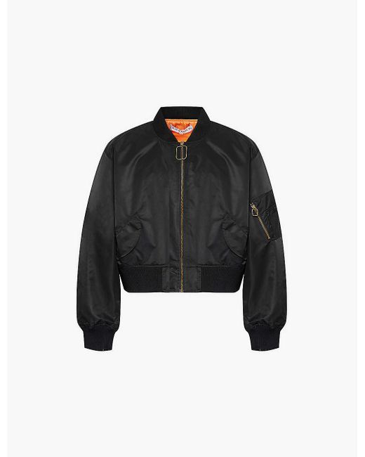 JW Anderson Brand And Flower Patch Two Buttoned Pockets Relaxed Fit Shell Jacket in Black for Men Lyst UK