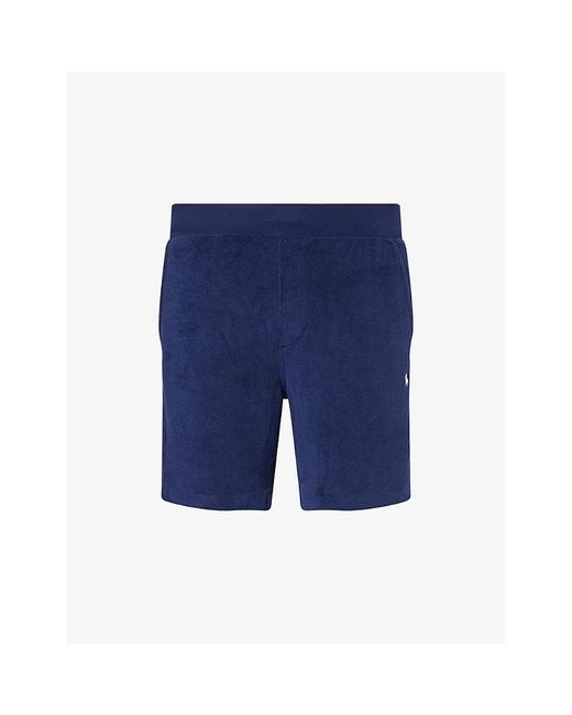 Polo Ralph Lauren Blue Terry Two-Slip-Pockets Cotton-Blend Shorts for men