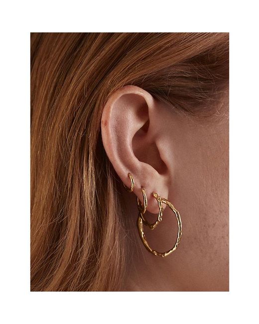 Monica Vinader Metallic Mv Siren Muse Medium 18Ct Vermeil Hoop Earrings
