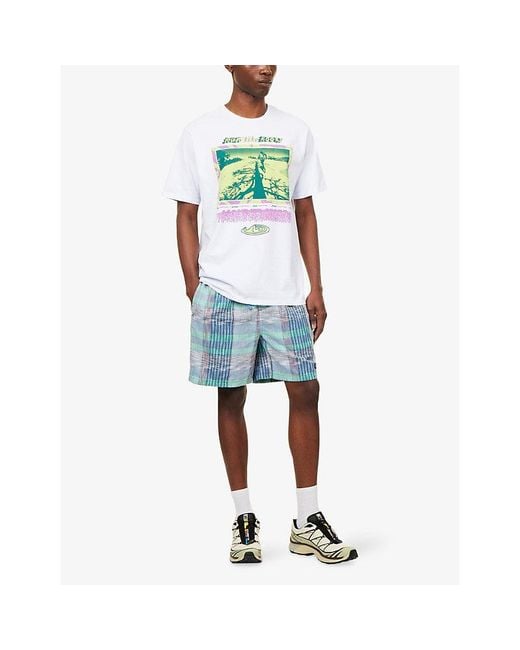 Patagonia Blue Run Like Roots Graphic Cotton-Jersey T-Shirt for men