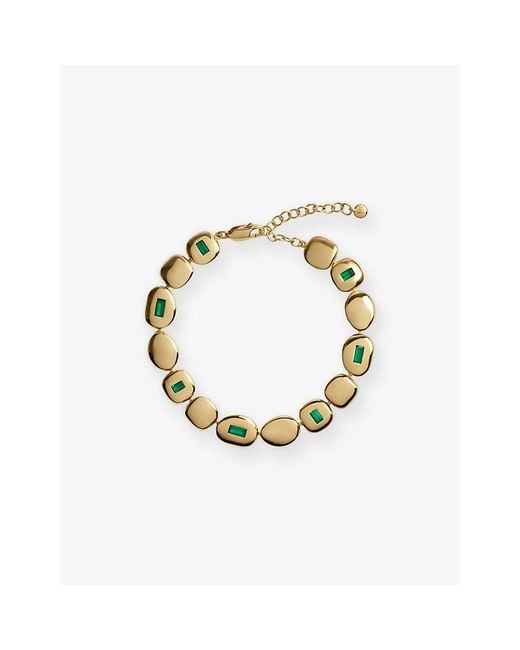 Monica Vinader Metallic Gemdrop Mosaic 18Ct Vermeil And Onyx Bracelet