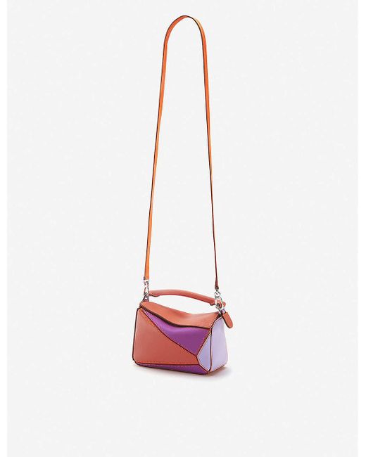 Loewe X Paula's Puzzle Mini Leather Shoulder Bag in Pink | Lyst