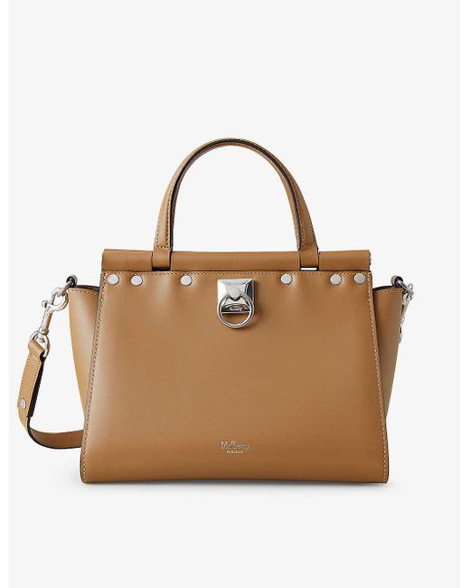 Mulberry Iris Studded Leather Tophandle Shoulder Bag in Brown Lyst UK