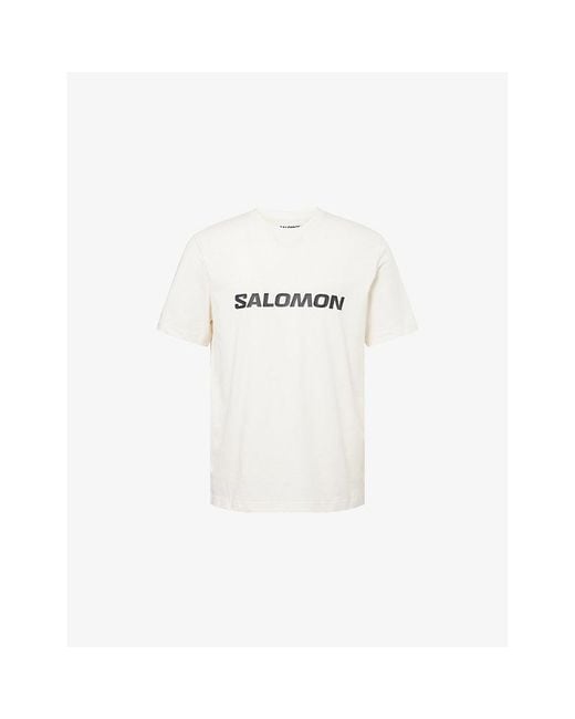 Salomon White Logo-Print Short-Sleeve Cotton T-Shirt for men