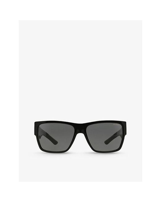 Versace Black Ve4296 Rectangular-frame Acetate Polarised Sunglasses