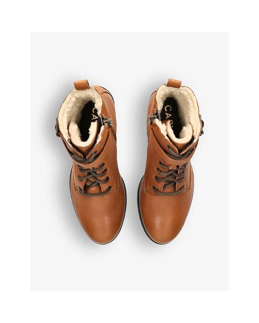 Carvela Kurt Geiger Brown Snug Fleece-lined Leather Heeled Boots