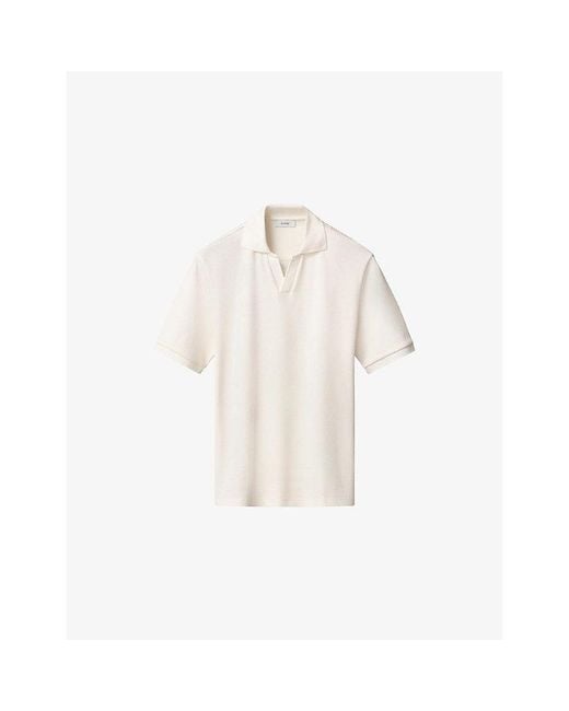 Eton of Sweden White Short-Sleeved Jacquard Cotton Polo Shirt for men