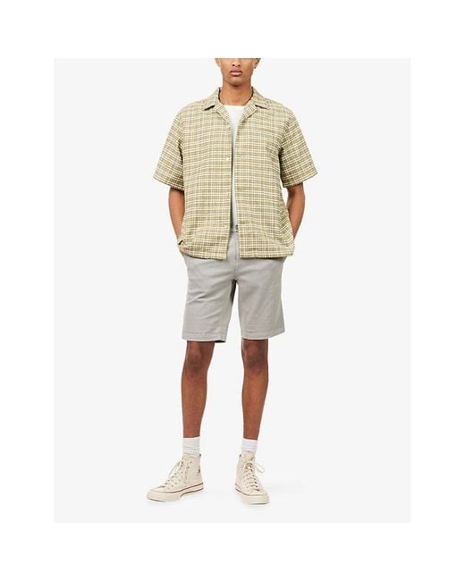 Replay Gray Benni Hyperflex Stretch-Cotton Chino Shorts for men