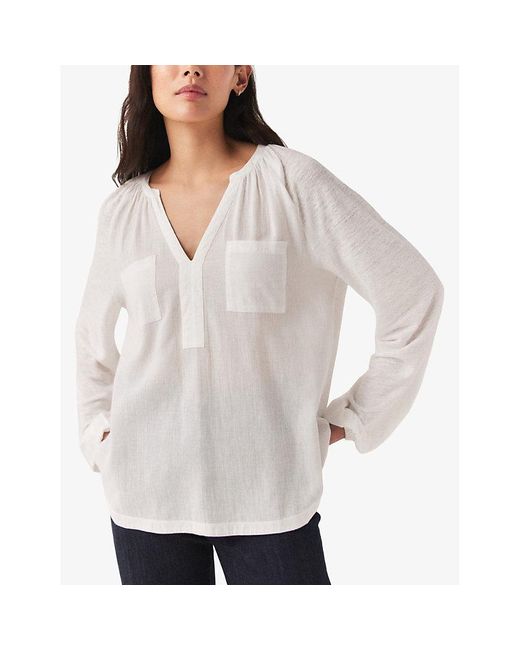 The White Company White The Company Patch-pocket Relaxed-fit Organic-cotton Blouse