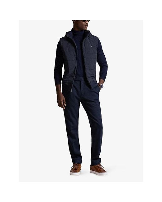 Polo Ralph Lauren Blue Hooded Logo-Embroidered Shell Gilet for men