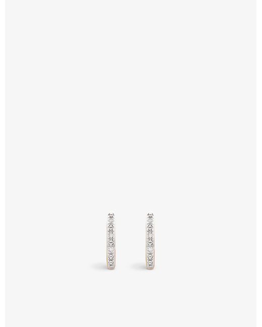 Monica Vinader Metallic Riva Mini 18ct Rose Gold-plated Vermeil Sterling Silver And 0.02ct Diamond huggie Earrings