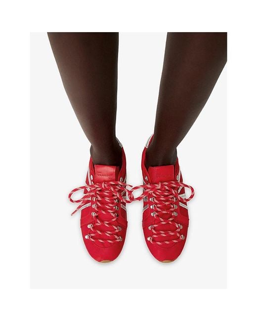 Claudie Pierlot Red Striped Woven Trainers