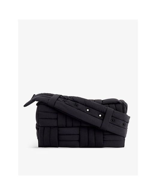 Bottega Veneta Black Cassette Intrecciato Woven Cross-body Bag for men