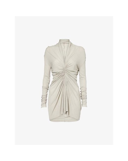 Rick Owens White Radiance Long-Sleeve Woven Top