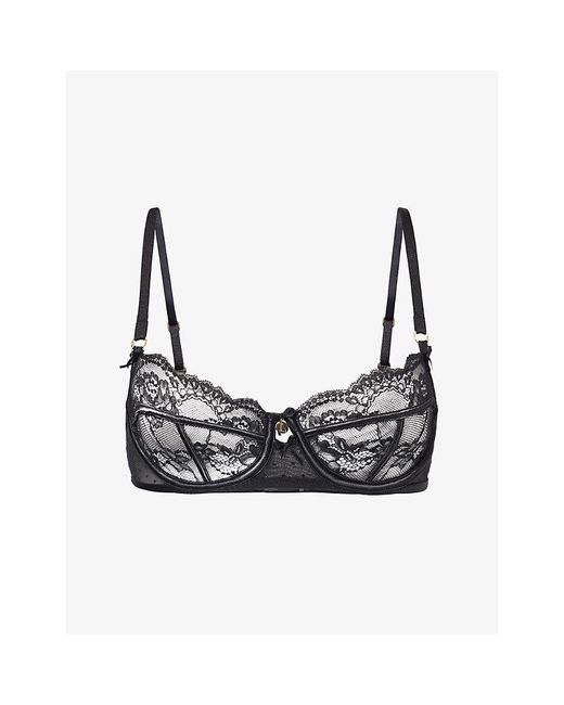 Lounge Underwear Black Adelyn Balcony Lace Bra