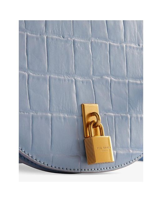 Ted Baker Blue Sohho Padlock-embellished Leather Shoulder Bag