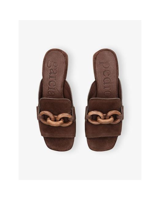 Pedro Garcia Brown Enna Suede Mules